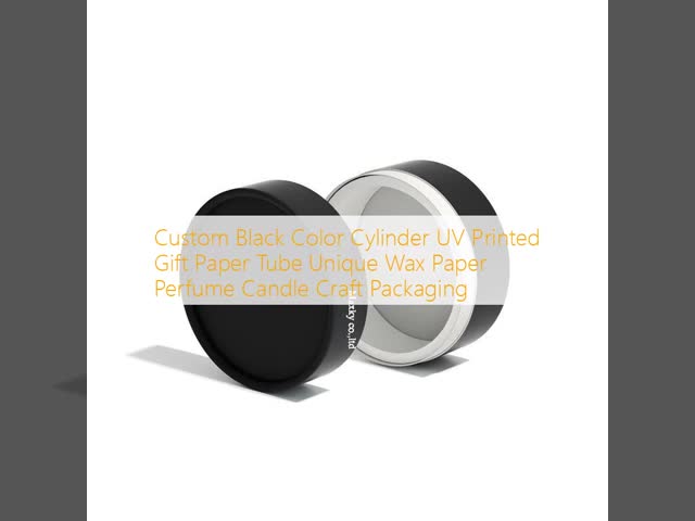 Custom Black Color Cylinder UV Printed Gift Paper Tube Unique Wax Paper Perfume Candle Craft Packaging