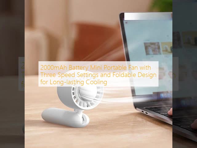 2000mAh Battery Mini Portable Fan with Three Speed Settings and Foldable Design for Long-lasting Cooling