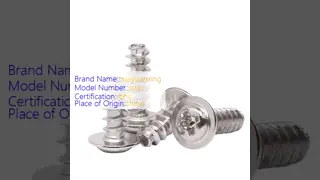 Nickel-plated round head self-tapping screw with washer and flat tail for wood and soft materials
