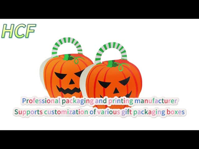 Multi Layer Plastic Die Cut Pumpkin Ghost Food Packaging Carton Custom Handle Holiday Gift Carton Packaging Candy Snacks Hospitality Box