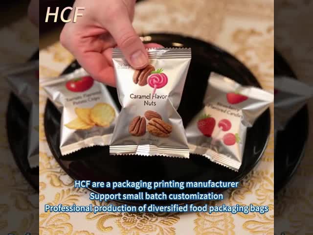 Gravure Printing Customized Printed BOPP Pearlized Material Film Roll for Lollipop Candy Snacks Packaging Side Gusset Bag