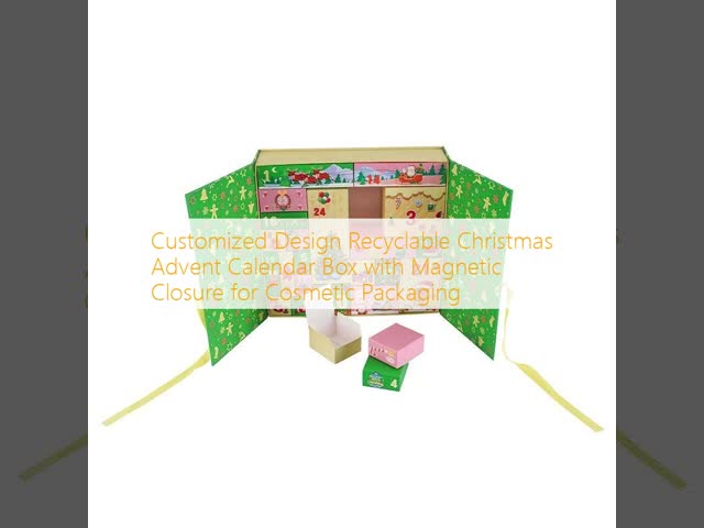 Customized Design Recyclable Christmas Advent Calendar Box with Magnetic Closure for Cosmetic Packaging
