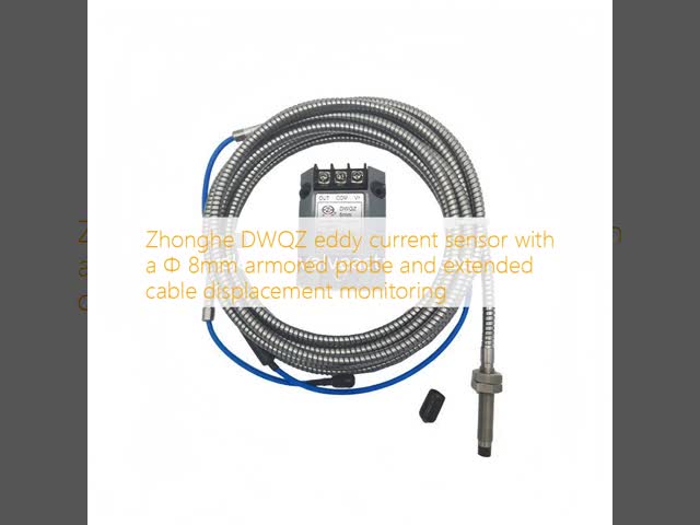 Zhonghe DWQZ Eddy Current Sensor with Φ8mm Armored Probe IP65 Protection and 2mm Sensing Range for Displacement Monitoring