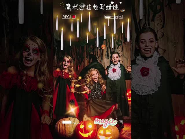 Plastic Flameless Taper Candles Flickering Battery Operated Hanging Candles With Magic Wand Remote