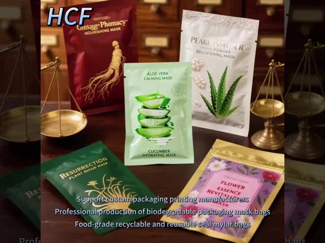 Retort Pouch Custom Logo Threesided Sealed Aluminum Foil Packaging Plastic Bag Food Grade Packaging Material Packaging Mask Essence Mylar Bag