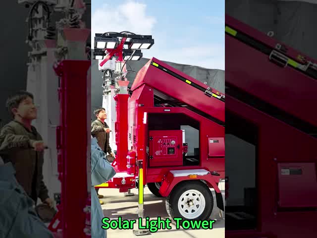Site Solar Light Towers Rotating CCTV Surveillance System Trailer Light Tower Solar Powered Lighting Towers