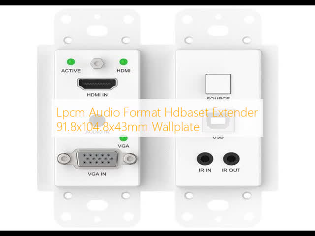 Lpcm Audio Format Hdbaset Extender 91.8x104.8x43mm Wallplate