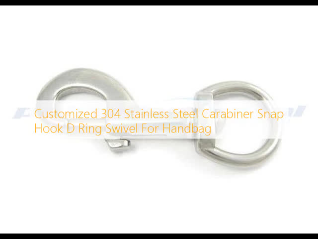 Customized 304 Stainless Steel Carabiner Snap Hook D Ring Swivel For Handbag