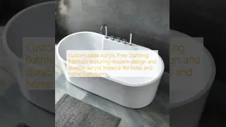 Customizable Modern Design Durable Acrylic Free Standing Bathtub for Hotel and Home Bathrooms
