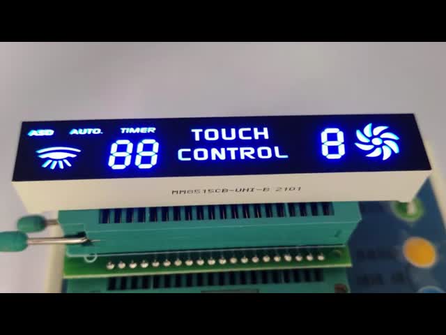 Custom Blue 7 Segment LED Display Touch Button for Temperature Control