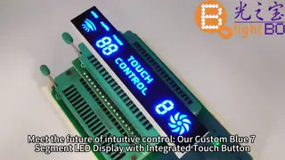 Custom Blue 7 Segment LED Display Touch Button for Temperature Control
