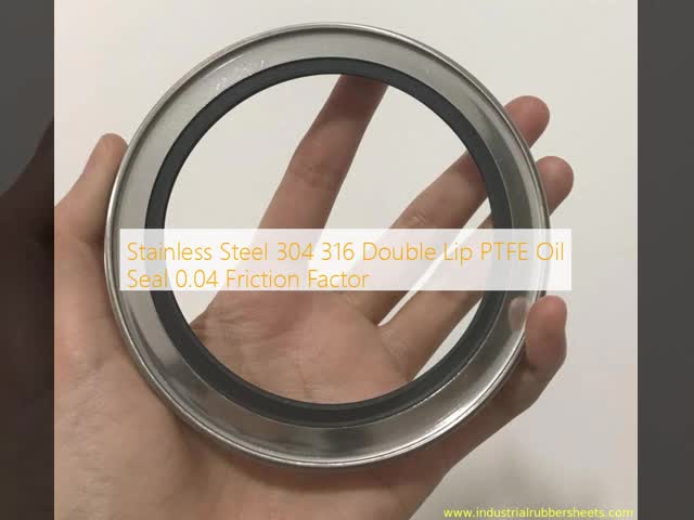 Stainless Steel 304 316 Double Lip PTFE Oil Seal 0.04 Friction Factor