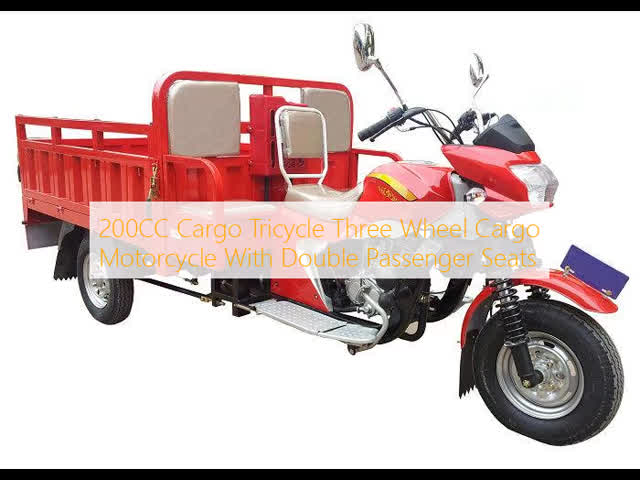 200CC Cargo Tricycle Three Wheel Cargo Motorcycle With Double Passenger Seats