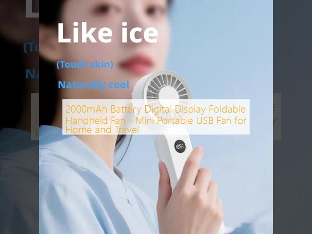 Digital Display Foldable Handheld FanMini Portable USB Fan for Home and Travel