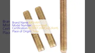 M6 M10 Brass H59 H62 Metal Bolt DIN976 Standard High Strength Stud Bolt for Construction and Machinery