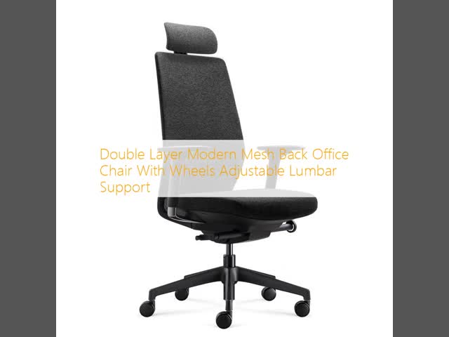 Double Layer Modern Mesh Back Office Chair With Wheels Adjustable Lumbar Support