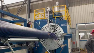 HDPE hollow wall spiral winding pipe extrusion line for drainage and sewage