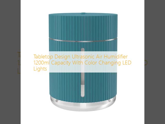 Tabletop Design Ultrasonic Air Humidifier 1200ml Capacity With Color Changing LED Lights