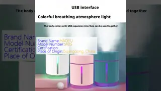 Tabletop Design Ultrasonic Air Humidifier 1200ml Capacity With Color Changing LED Lights