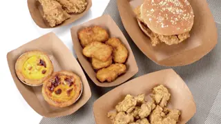 4oz to 32oz Boats Shape Kraft Paper Disposable Fast Food Trays for Fried Chicken Fries