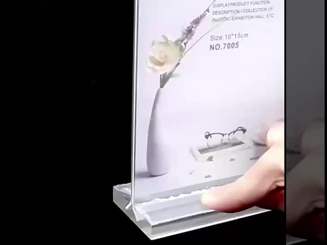 T Style Clear Acrylic Table Top Sign Holder Acrylic Notice Stands Double Sided