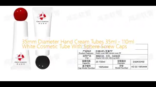 35mm Diameter Hand Cream Tubes 35ml - 110ml White Cosmetic Tube With Sphere Screw Caps
