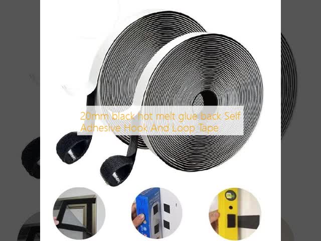 20mm Black Hotmelt Adhesive Nylon Self Adhesive Hook And Loop Tape for Shoes and Garments