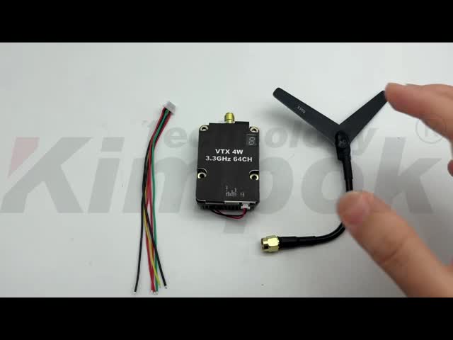 Kimpok ALV3304AC 64-channel 3.3GHz 4W Analog Video Transmitter for Long-Distance UAV Image Transmission