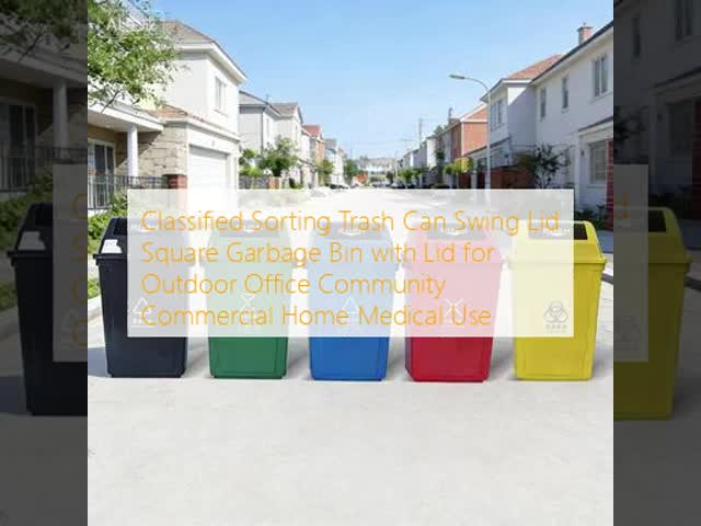 50 Liters Weather Resistant Swing Lid Trash Can for Outdoor Office Community Commercial Home Medical Use