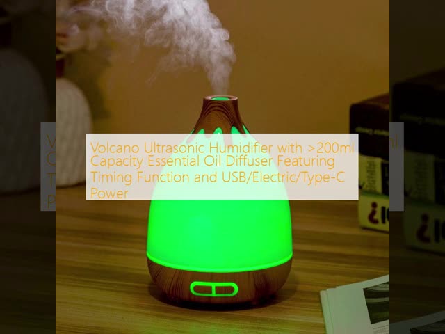 Household Use Aroma Air Humidifier Volcano Ultrasonic Humidifier Sprayer With LED Light