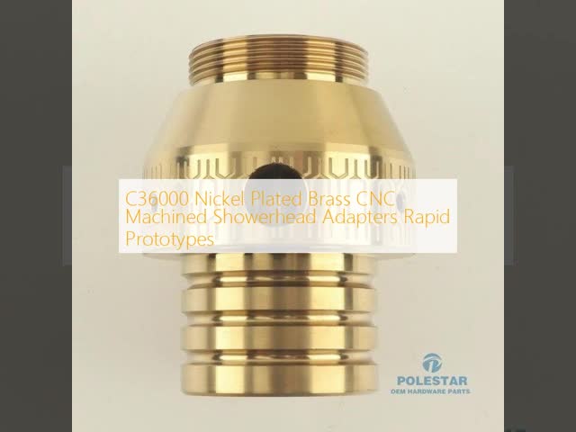 C36000 Nickel Plated Brass CNC Machined Showerhead Adapters Rapid Prototypes