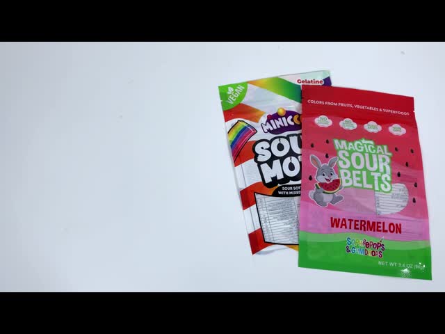 Custom Printed Food Grade Candy Packaging Bags Custom Logo Zipper Lock Candy Pouch
