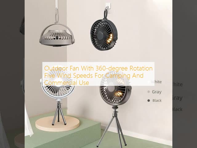 Tripod Pedestal Fan Camping Ceiling Fan With Detachable Bracket 360 Degree Rotation