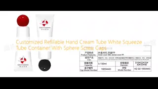 Customized Refillable Hand Cream Tube White Squeeze Tube Container With Sphere Screw Caps