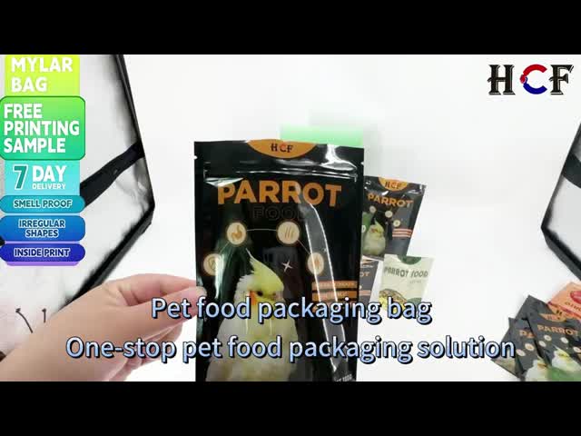Custom Order Pet Vmpet Pe Material Structure Full Color Laminated Plastic Packaging Bag Bird Food Packaging Parrot Honeyeater