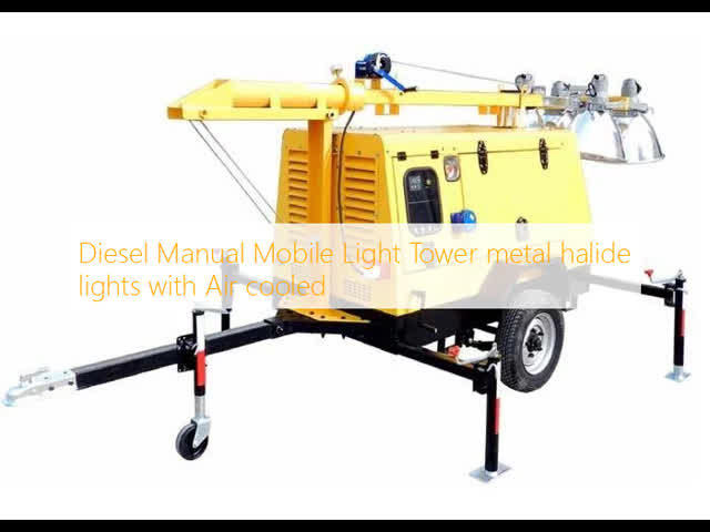 Diesel Manual Mobile Light Tower metal halide lights with Air cooled