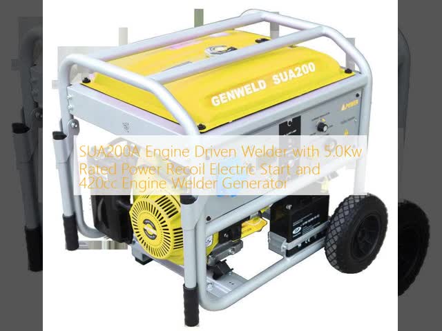 SUA200A Engine Driven Welder with 5.0Kw Rated Power Recoil Electric Start and 420cc Engine Welder Generator