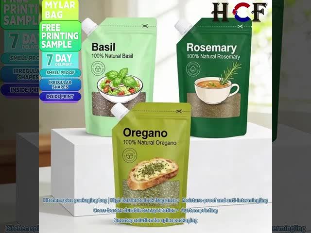 Custom Recyclable Food Grade Spice Bags with Zipper Top for Compliant Exports and Custom Size Accepted