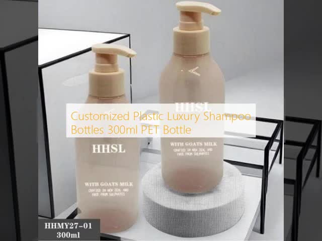 Customized Plastic Luxury Shampoo Bottles 300ml PET Bottle