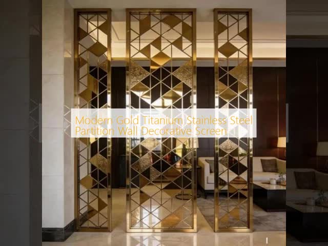 Modern Gold Titanium Stainless Steel Partition Wall Decorative Screen