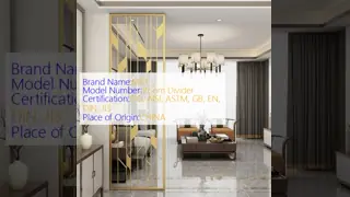 Modern goud titanium roestvrij staal scheidingswand decoratief scherm