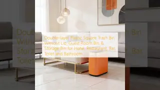 Double-layer Plastic Square Trash Bin with Non-slip Rubber Feet and Odor Control for Guest Rooms and Storage
