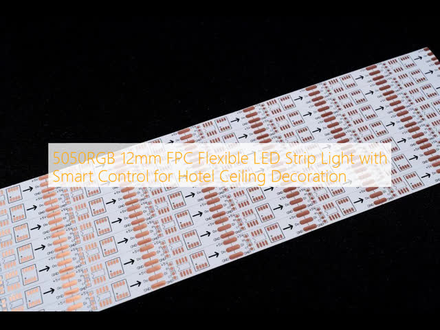 5050RGB 12mm FPC Flexible LED Strip Light with Smart Control for Hotel Ceiling Decoration