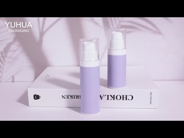 Recyclable Plastic Lotion Bottle with Airless Pump and Screw Cap for Cosmetic Serum Toner Packaging and Custom Logo Printing