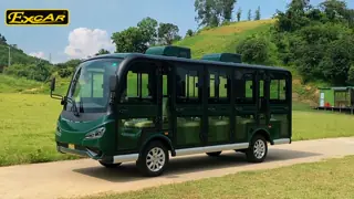 14 Seats Electric Sightseeing Bus with Door 72V Motor & Controller Lithium Battery High Climbing Ability Support Long Range