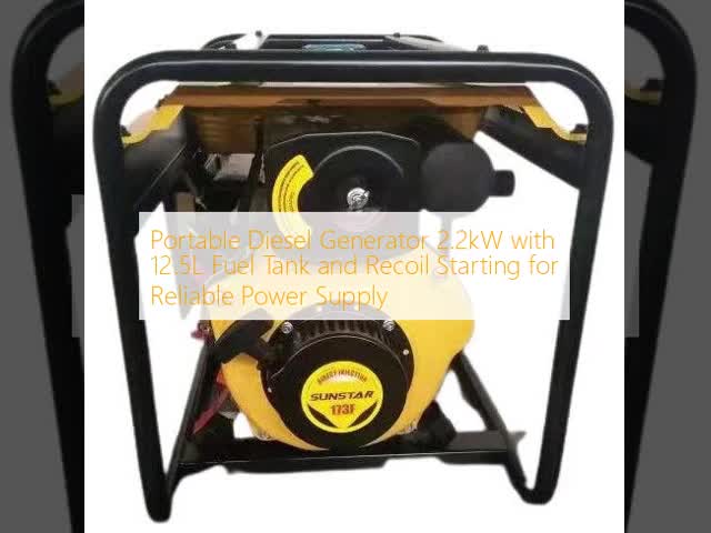 Portable Diesel Generator 2.2kW with 12.5L Fuel Tank and Recoil Starting for Reliable Power Supply