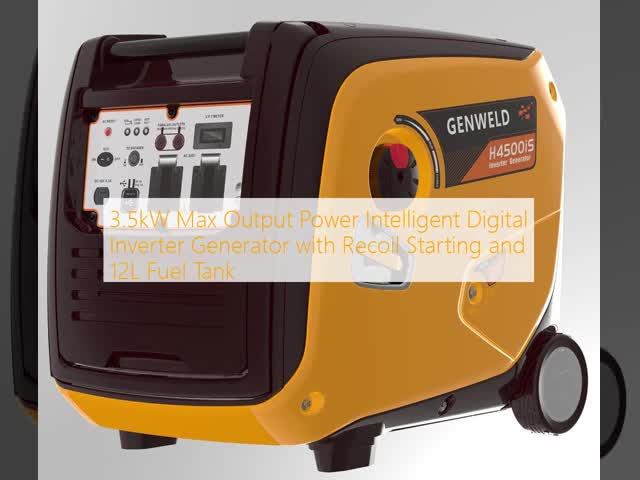 3.5kW Max Output Power Intelligent Digital Inverter Generator with Recoil Starting and 12L Fuel Tank