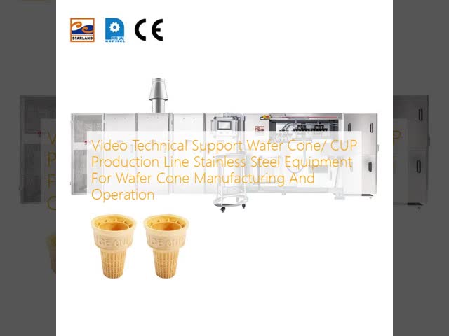 Video Technical Support Wafer Cone/ CUP Production Line Stainless Steel Equipment For Wafer Cone Manufacturing And Operation