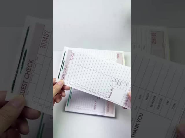 2 Part Carbonless Guest Check for Servers Waitress Notepad for Restaurants 2 Part Catering Form