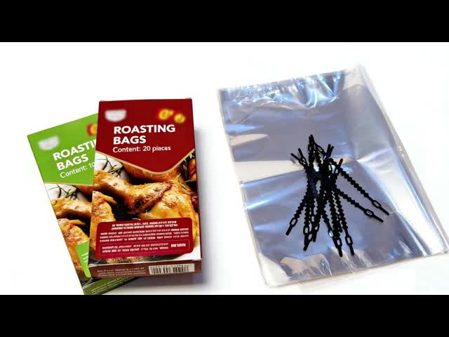 Custom Food Grade Clear PET  Plastic Heat Resistance Microwave Meat Seafood Chicken Turkey Roasting Cooking Oven Bags